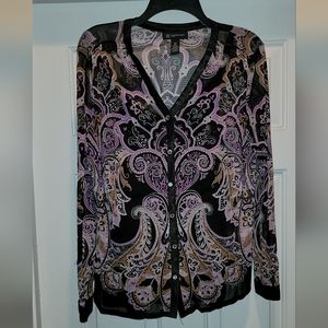 I.N.C. V-neck Blouse with Sparkly Buttons